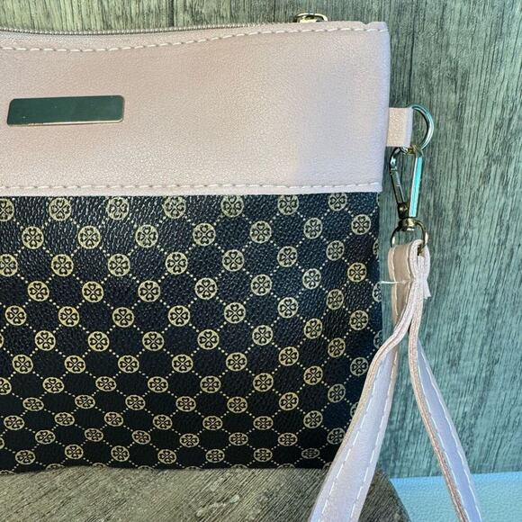 Pink Brown Clutch Wristlet Purse Travel Bag FAST SHIP NeW - Picture 3 of 6